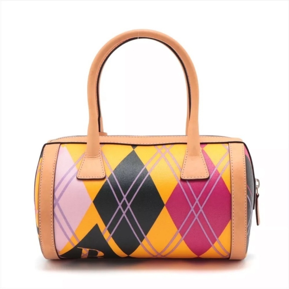 CHRISTIAN DIOR VINTAGE BY JOHN GALLIANO 2004 ARGYLE PRINT BOWLER BAG - Picture 2 of 12
